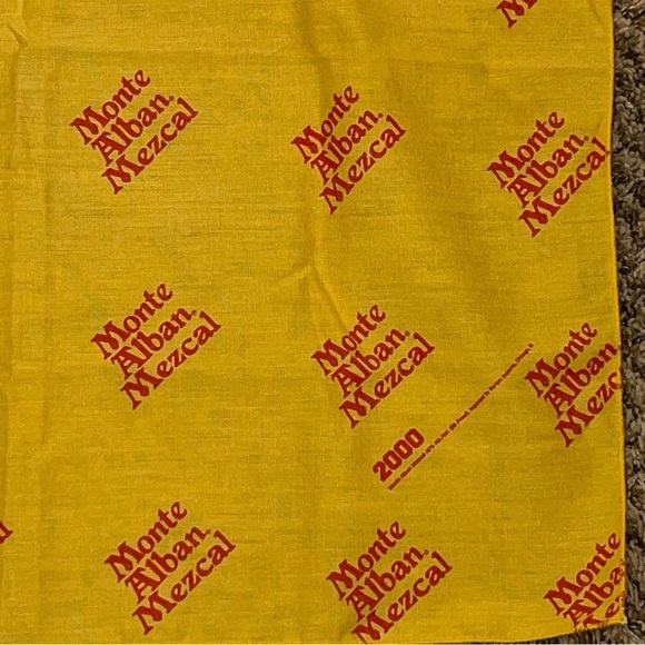 Y2K MONTE ALBAN MEZCAL YELLOW RED BANDANA LOGO - Picture 2 of 6